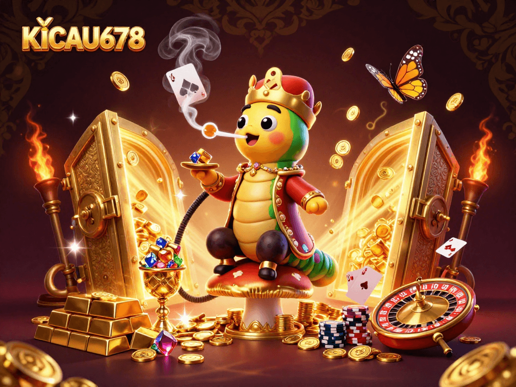 KICAU678 invites players to explore thrilling poker action surrounded by gold treasures.