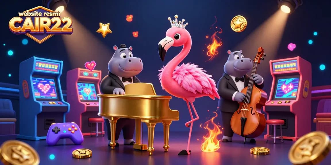 Engage with vibrant games on the website resmi CAIR22, featuring lively characters and casino-themed elements.