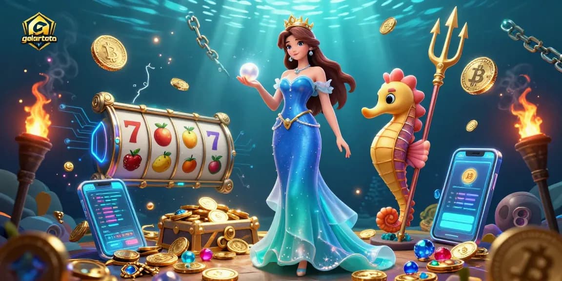 Experience thrilling slots and crypto gaming with gelartoto, featuring a captivating underwater scene.
