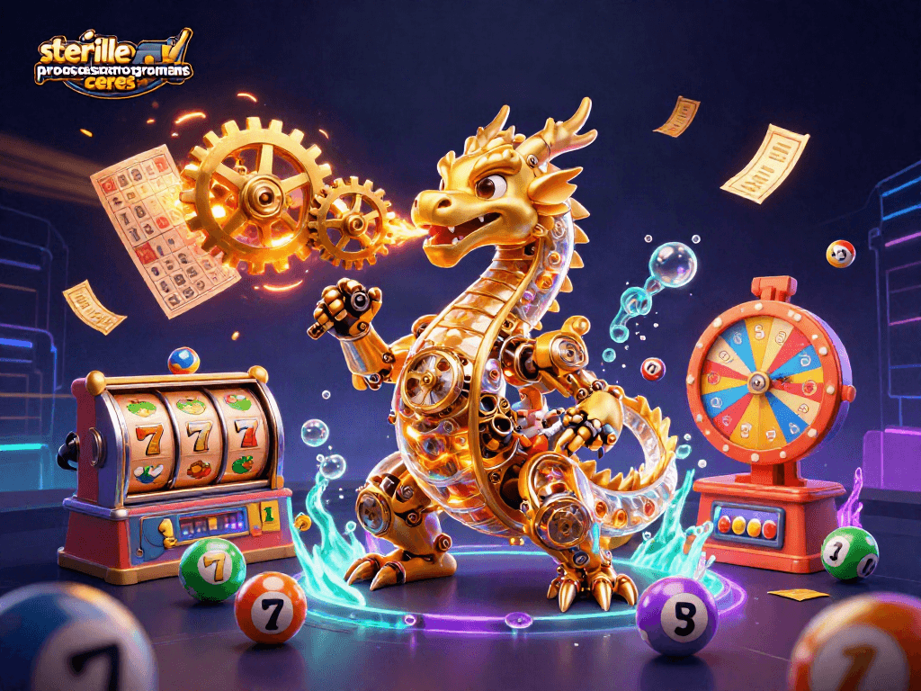 Bermain dengan slot dan jackpot di program pemrosesan steril yang penuh aksi dan warna.