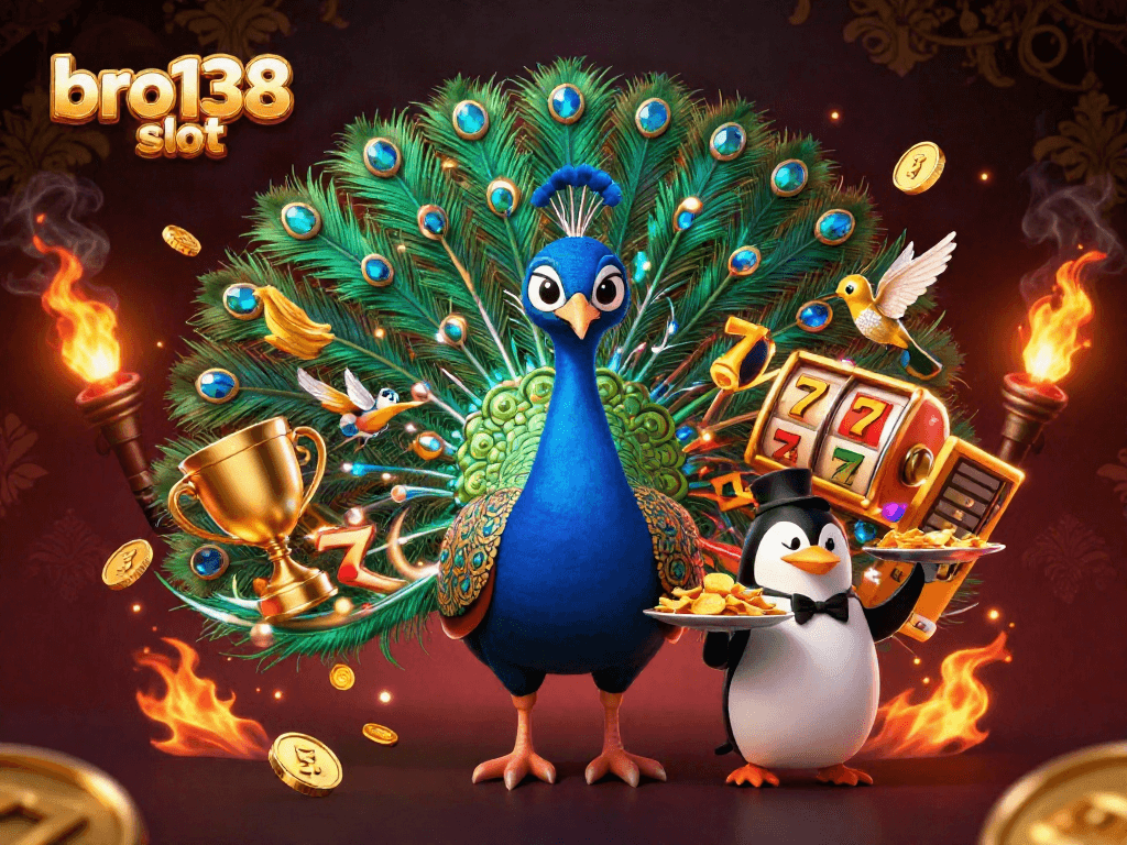 Engage with bro138 slot for thrilling wins amidst vibrant 3D casino elements.