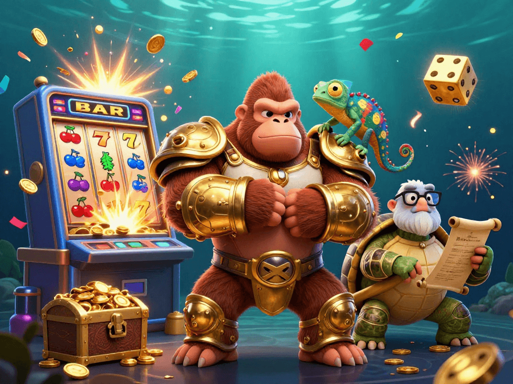 Experience exhilarating casino action with man88's thrilling jackpot scene featuring vibrant characters and dynamic game elements.
