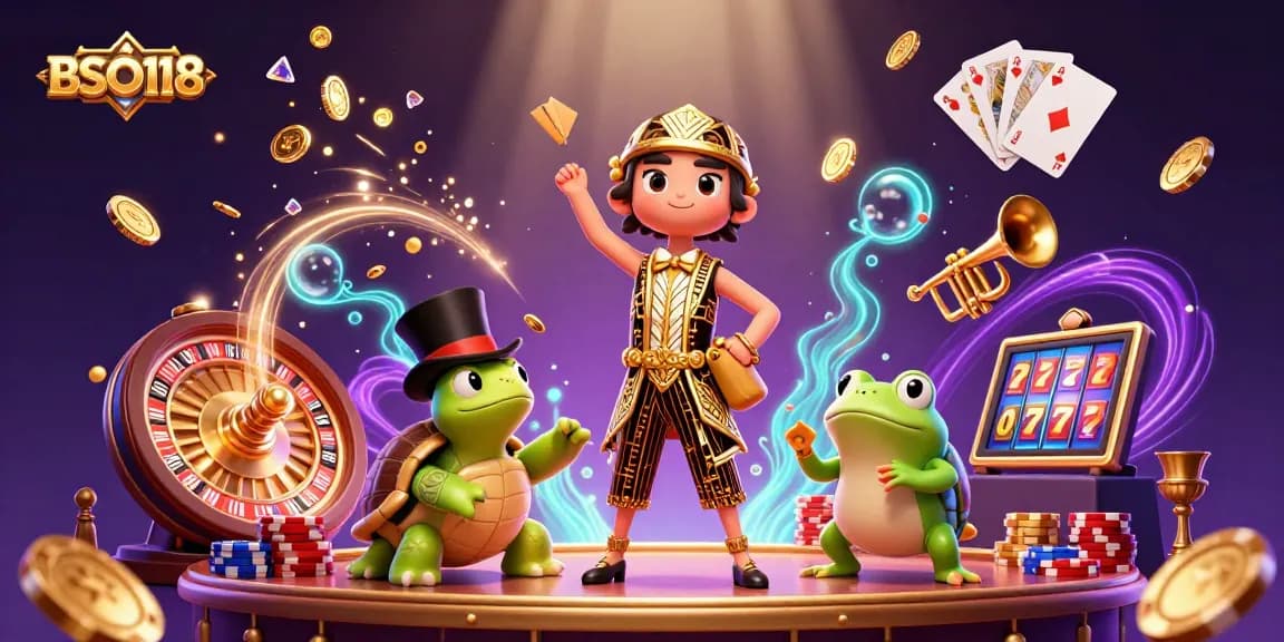 Experience dynamic gaming action with BSO118 featuring a speakeasy scene alive with coins and cards.