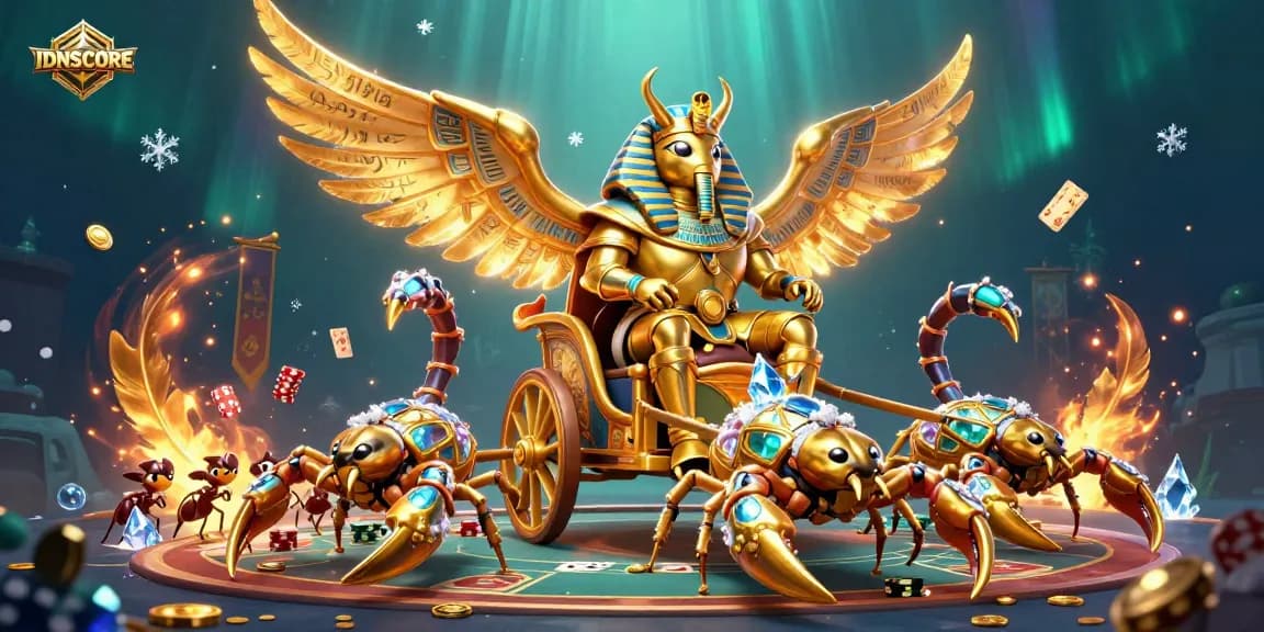 Experience thrilling poker action with IDNSCORE’s vibrant, rich casino scene featuring cartoon characters.