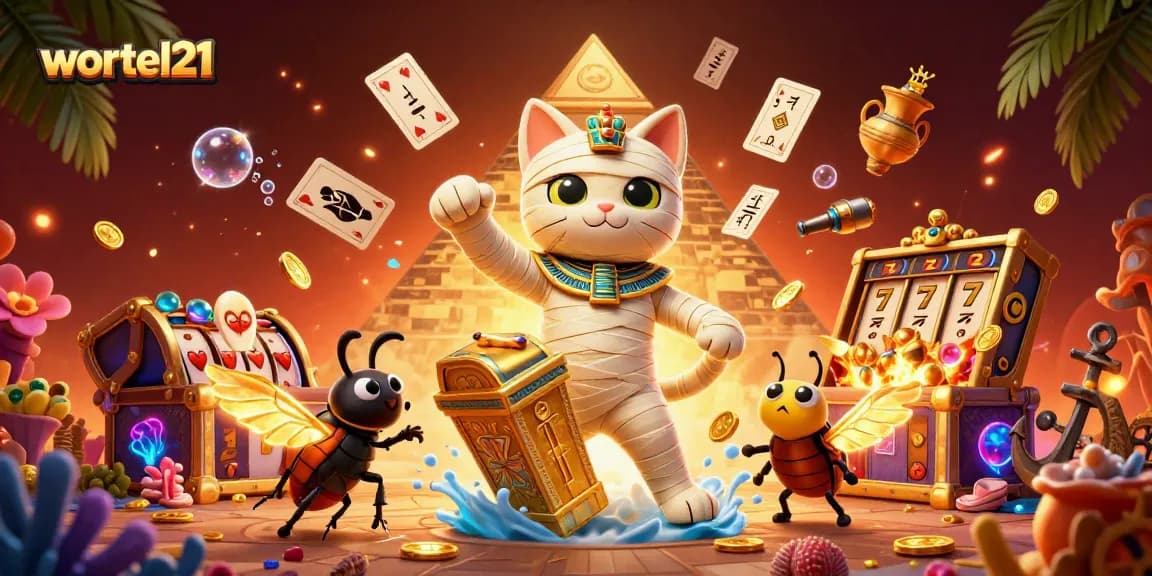 Menangkan jackpot dengan wortel21 dalam kasino yang dipenuhi dengan simbol slot dan harta karun.