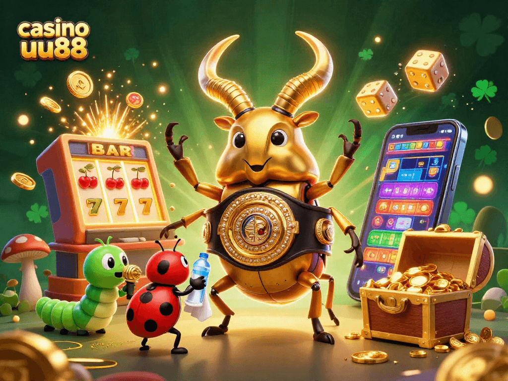 Engage with casino uu88's dynamic gaming scene featuring vibrant characters and exciting jackpots.