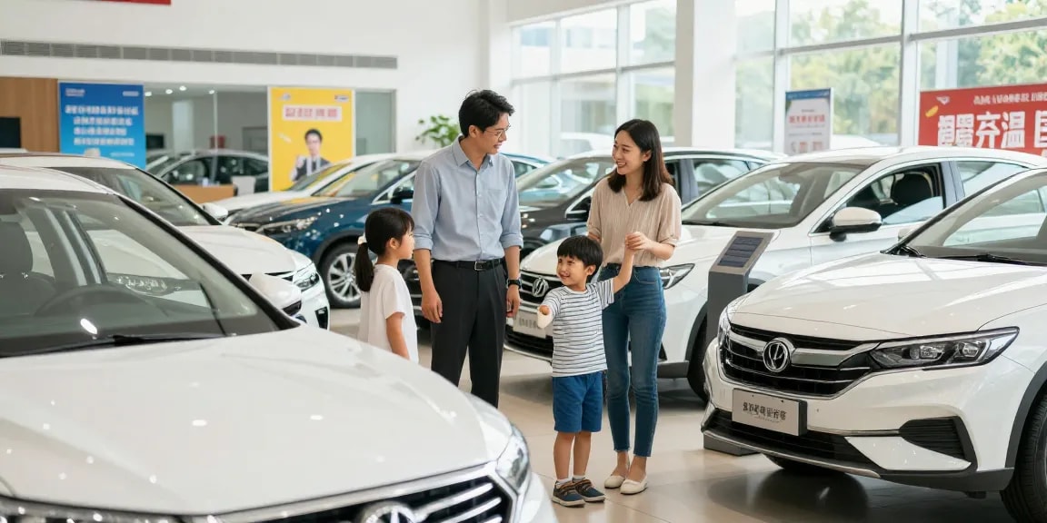Pengunjung melihat mobil bekas berkualitas di Prestige Motors dengan penawaran ggsoft yang menarik.