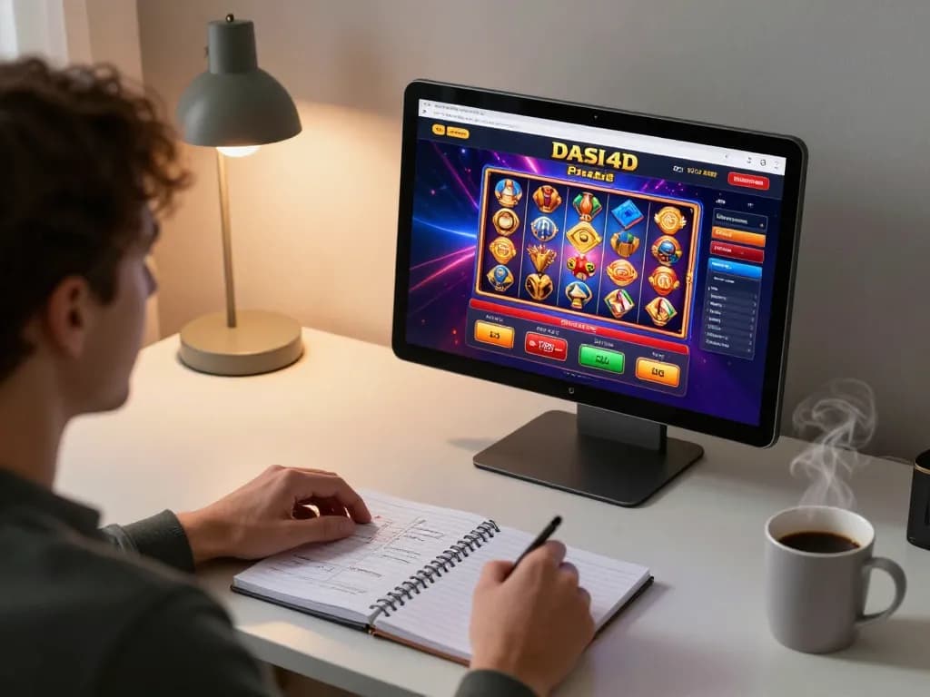 Pemain DASI4D terlibat dalam sesi permainan online menggunakan antarmuka tablet dengan catatan strategi