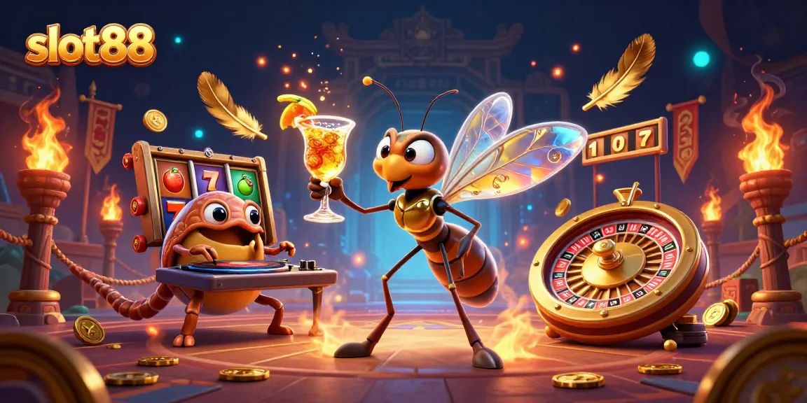 Experience slot88's vibrant gaming world with 3D characters in an immersive casino scene.