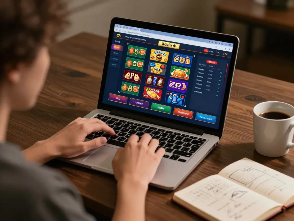 Engaging online gaming moment on link Sepuhplay with vibrant interface and cozy setup