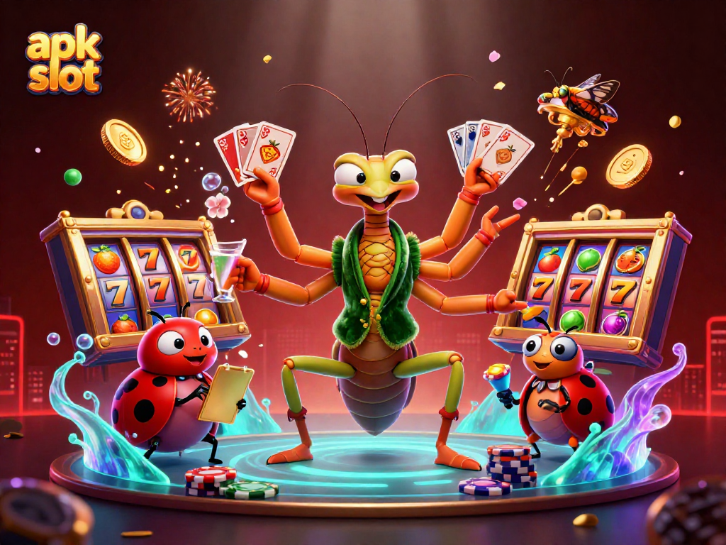 Permainan apk slot dengan karakter mencolok seperti pengawas laba-laba dan pengacara pelanggaran, menciptakan suasana kasino yang menakjubkan.