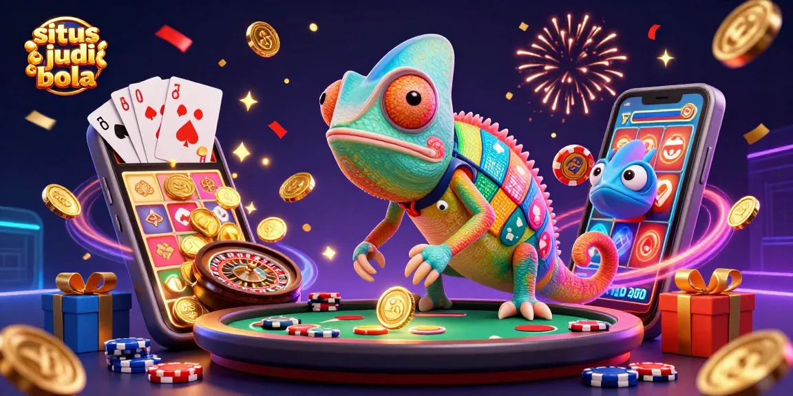Experience the excitement of situs judi bola with a vibrant 3D casino scene bursting with action and fun.