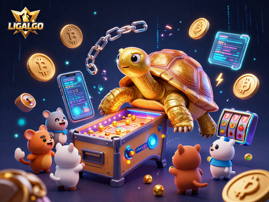 LIGALGO enhances your play with a vibrant 3D casino illustration, brimming with dynamic elements and excitement.