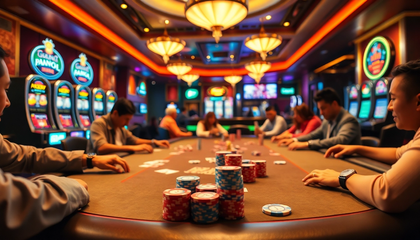 Main event at emasputihtoto daftar poker table with vibrant chips and cards for an exciting atmosphere.