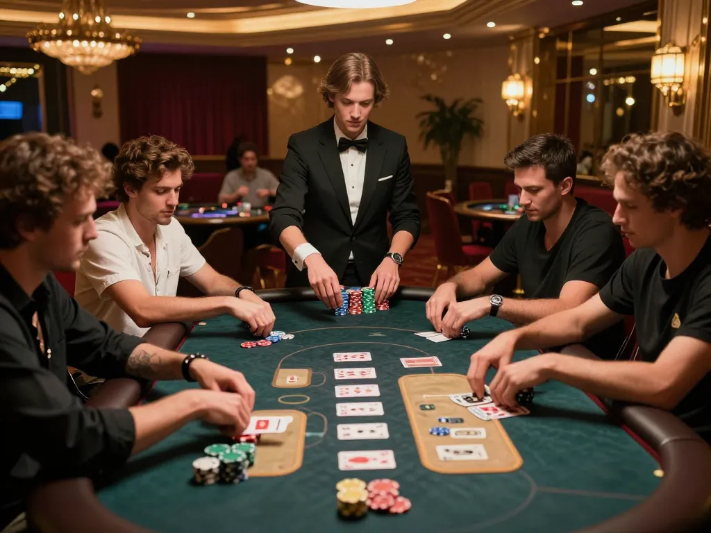 Intense poker game scene showcasing Nhà cái GG88 atmosphere with players engaged and dynamic lighting.