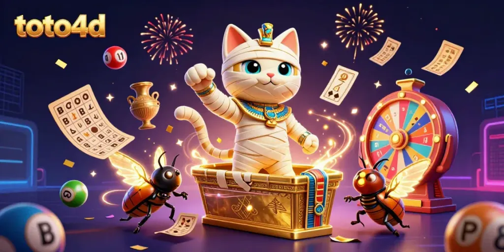 Menangkan hadiah toto4d dengan kitty mummy di kasino piramida yang penuh warna!
