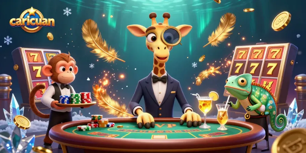 Experience the magic of caricuan in a vibrant casino scene filled with high-stakes energy and dynamic characters.