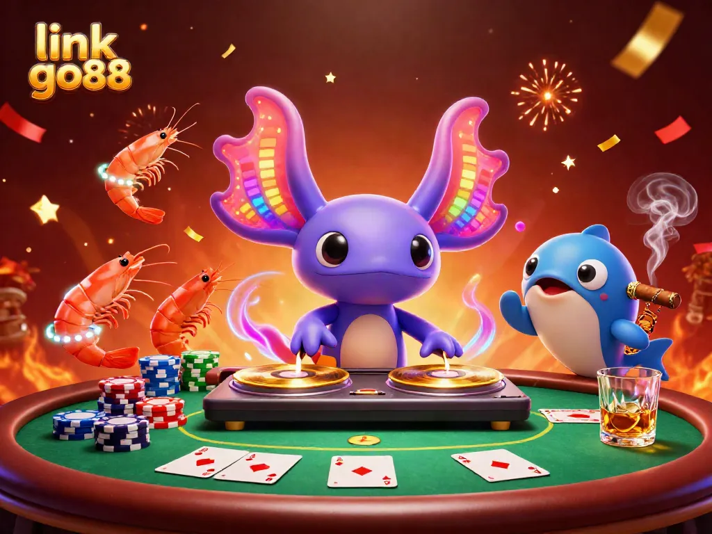 Experience the thrill of gaming at link go88 with a vibrant 3D casino scene featuring exciting characters.