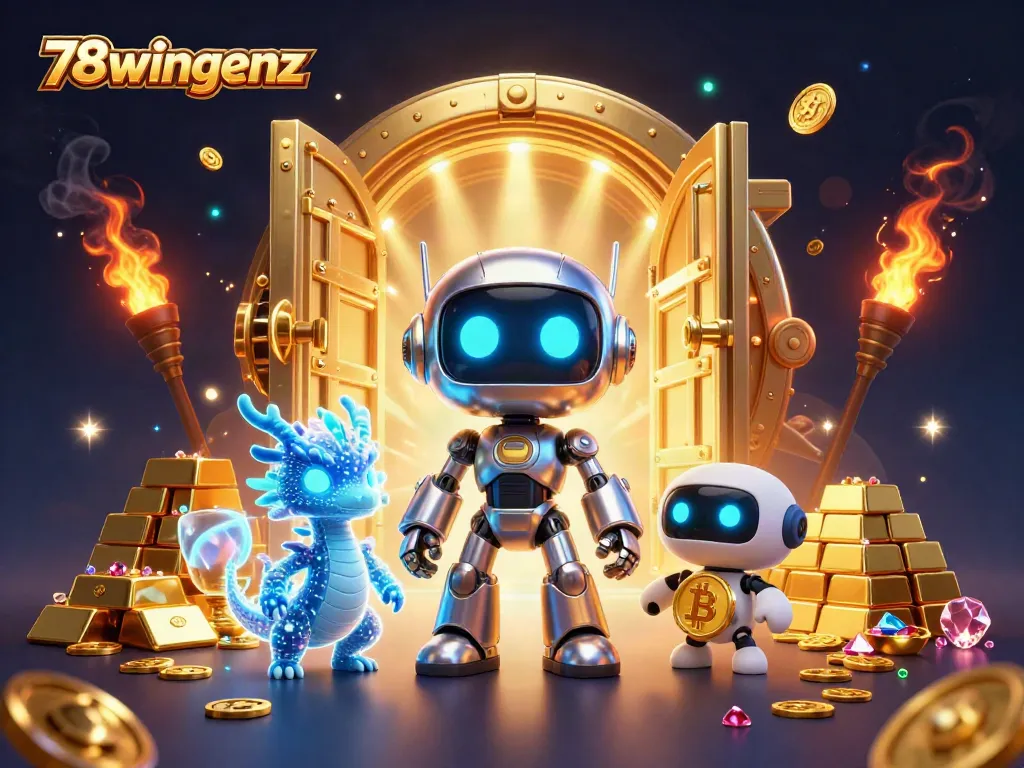 Engage in thrilling online gaming with 78wingenz's vibrant casino world featuring exciting characters and rich treasures.