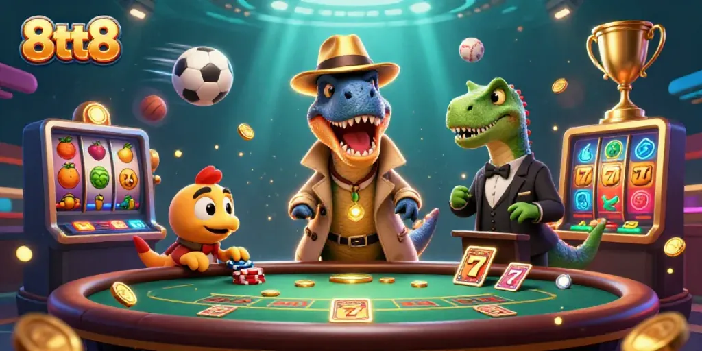 8tt8 velociraptor card counter blending into a blackjack table scene with casino elements
