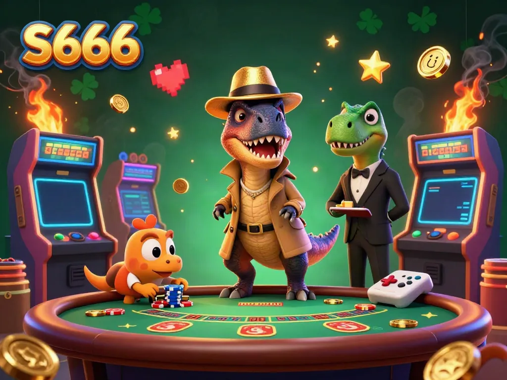 Experience thrilling gameplay at S666 with a velociraptor player and dynamic casino elements.