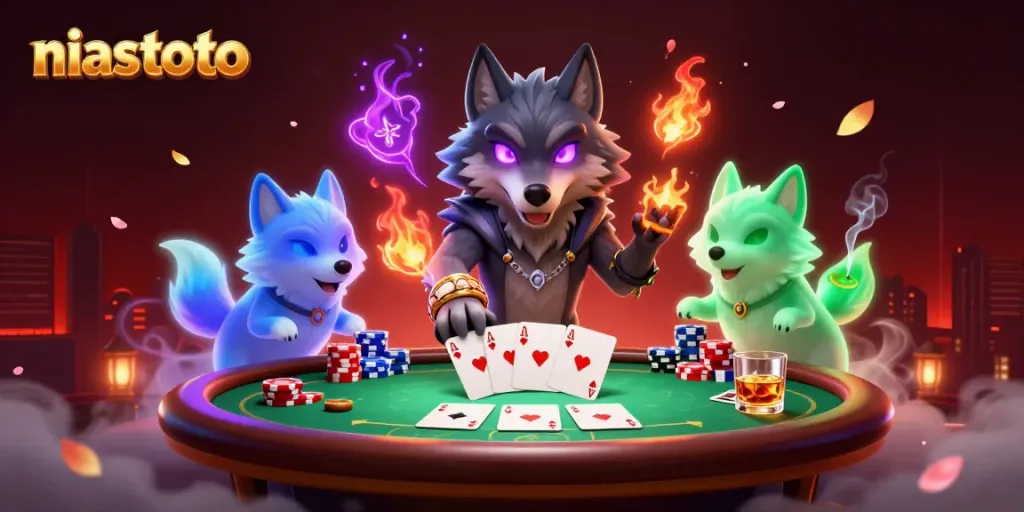 Melihat keberuntungan di NIASTOTO saat bersaing di meja poker dalam suasana magis.