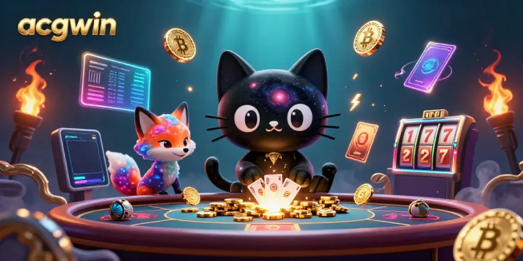 Catch the thrill with acgwin's cosmic casino adventure featuring vibrant gaming elements.