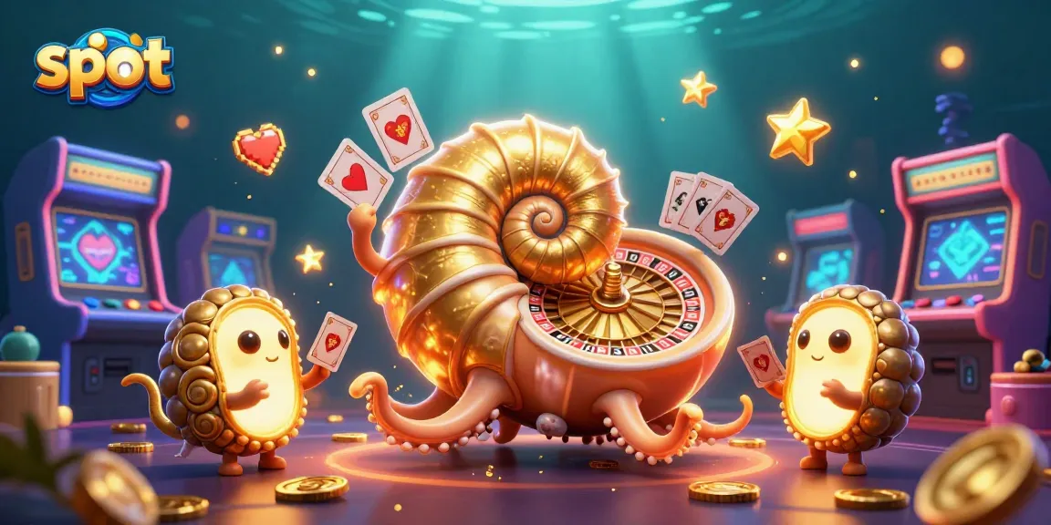 Engage with the exciting slot world featuring ancient nautilus and glowing elements in a vibrant casino scene.