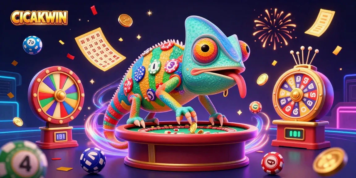 CICAKWIN menawarkan pengalaman bermain menarik dengan chameleon kartun dan elemen kasino yang kaya.