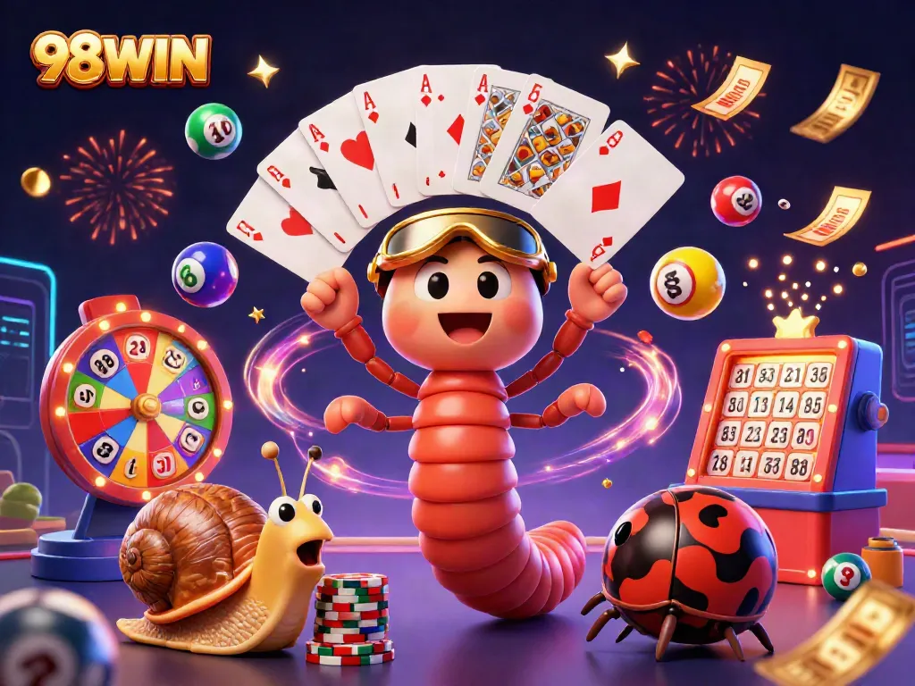 Engage with 98WIN's exhilarating world of games as the millipede dealer expertly displays cards.