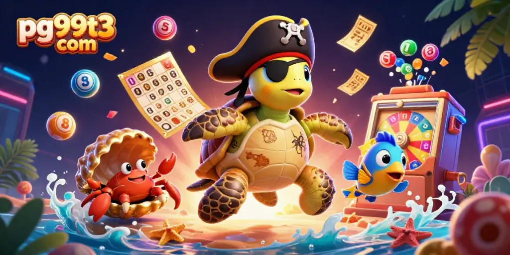 Engage with pg99t3 com and dive into a vibrant 3D casino world with fun lottery elements and treasure.