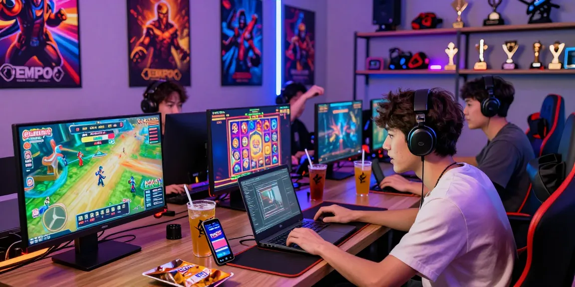 Exciting online gaming experience at Tempo Toto with diverse players in a lively setting.