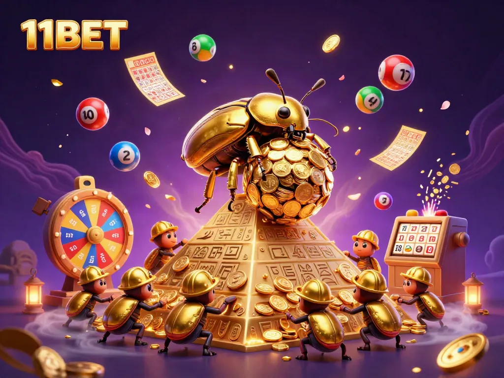 Experience the thrill of 11BET with vibrant characters and casino symbols in dynamic action.