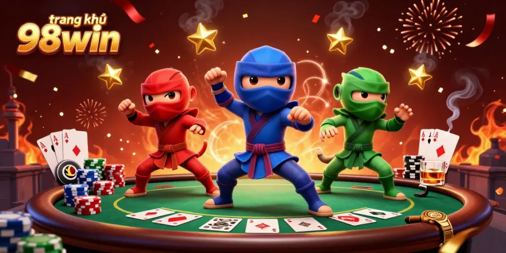 Engage with the thrilling atmosphere of trang chủ 98win featuring skilled chameleons in action on a vibrant gaming rooftop.
