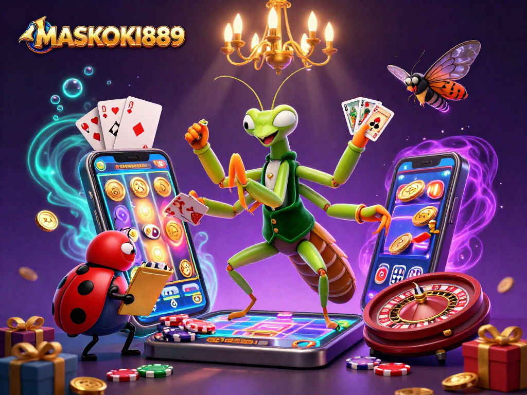 Engage in thrilling gameplay at MASKOKI889 with vibrant slot games and festive casino activities.