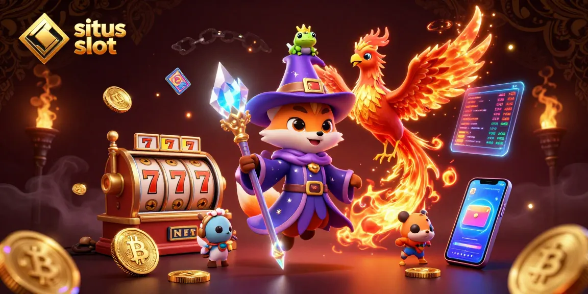 Engage with the exciting world of situs slot featuring glowing coins, lucky symbols, and enchanting magical characters.