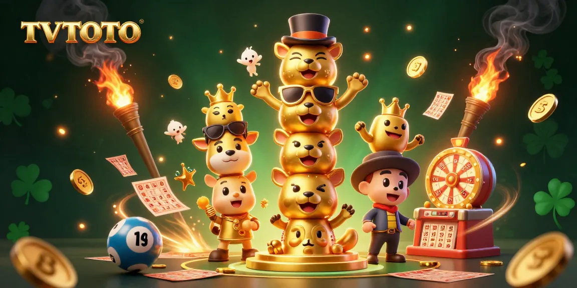 Engage with TVTOTO's dynamic lottery experience featuring golden totem and lively elements.