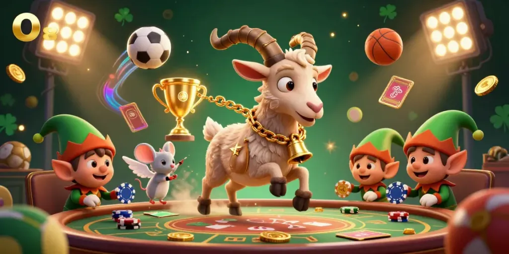 Experience the thrilling O8 online casino with festive Krampus hosting games, surrounded by chaos!