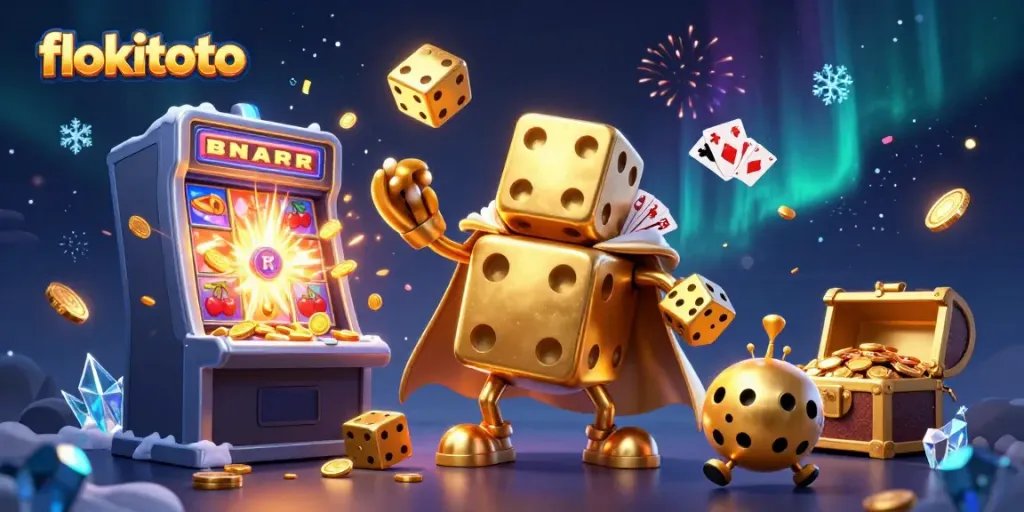 Experience exhilarating fun with flokitoto's golden dice golem and dynamic casino elements