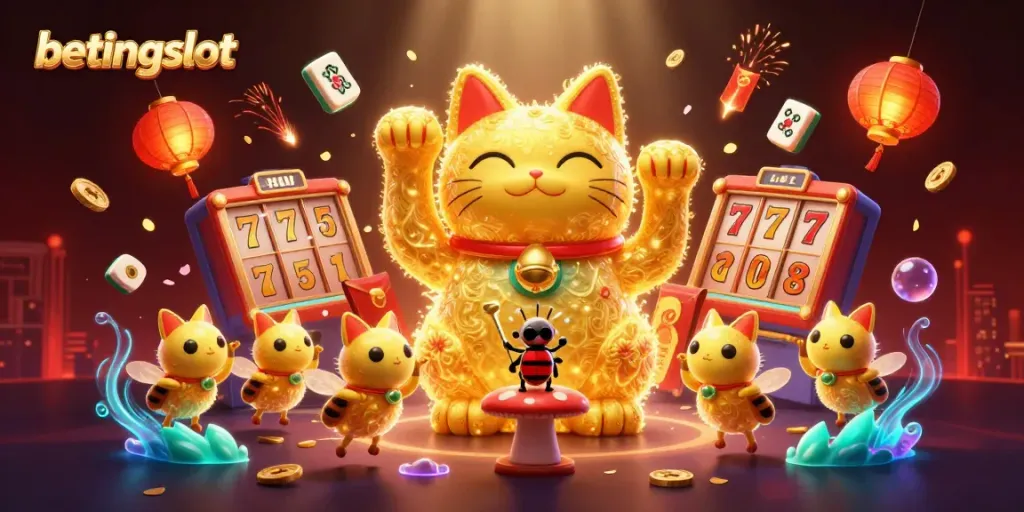 Gambarkan betingslot dengan karakter canggih dan elemen kasino yang menarik.