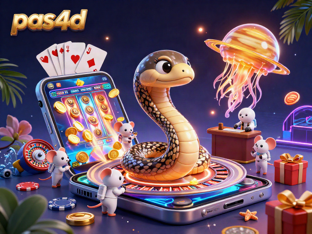 Menangkan permainan pas4d dengan ilustrasi 3D gulungan slot dan dealer mendalam.