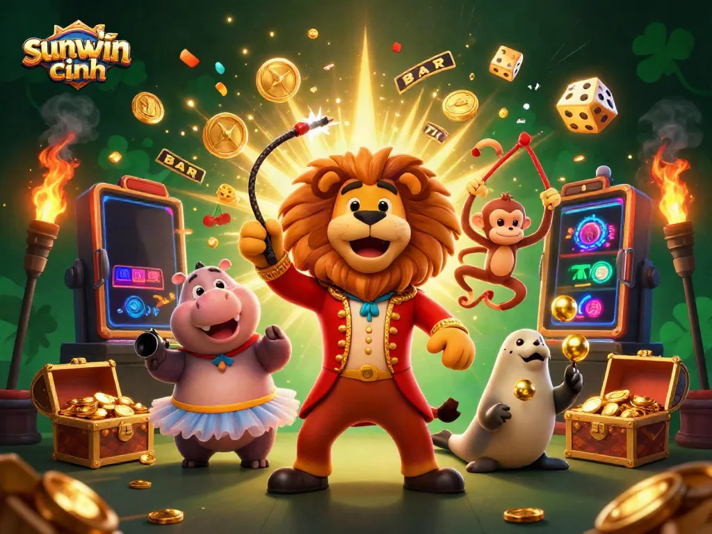 Engage with the sunwin trang chính experience in an exciting casino scene featuring vibrant 3D animations.