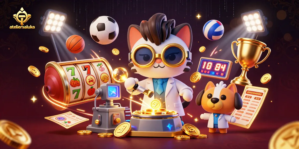 Engage in thrilling slot gameplay with ateliersaluka featuring dynamic illustrations and gold coin action.