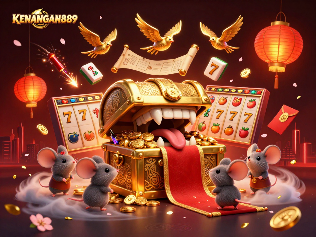 Experience the thrill of winning at KENANGAN889 with a vibrant casino adventure featuring slot reels and rich prizes.
