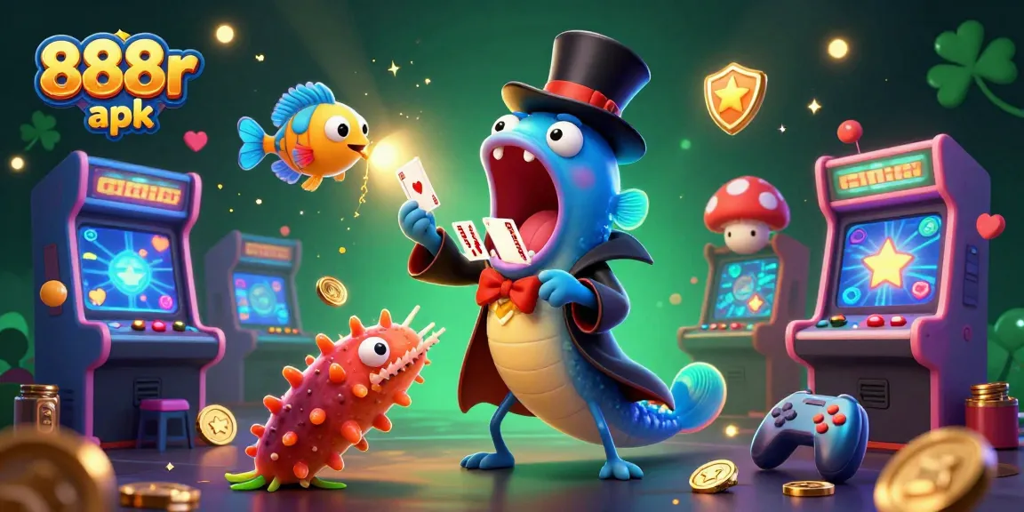 Engage in thrilling gameplay with 888r apk, showcasing an underwater magic act and dynamic gaming elements.