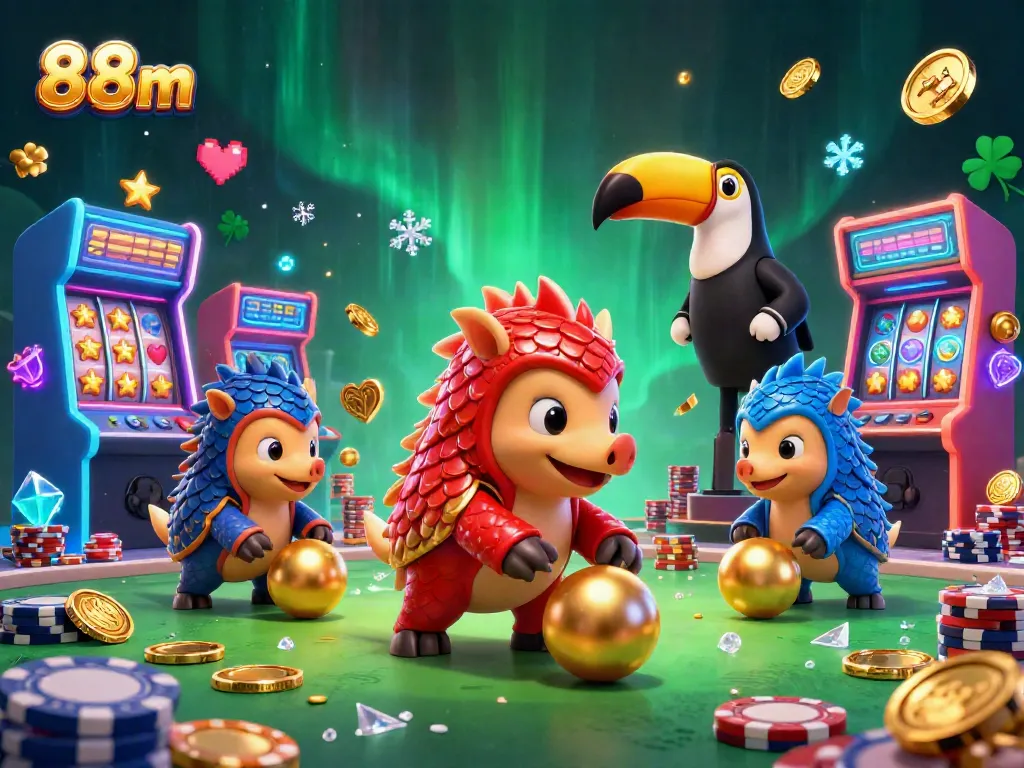Engage in thrilling 88m gaming with rival pangolins in captivating casino action.