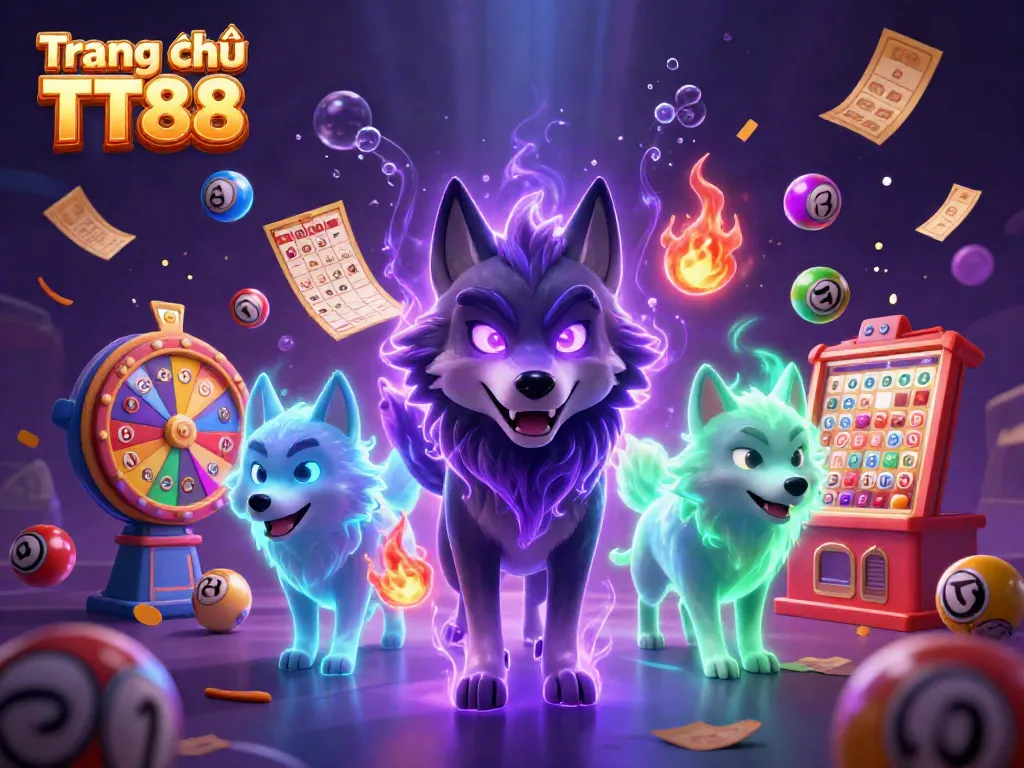 Engage in thrilling casino excitement with dynamic elements at Trang chủ TT88 featuring ghostly wolves and vibrant prizes.