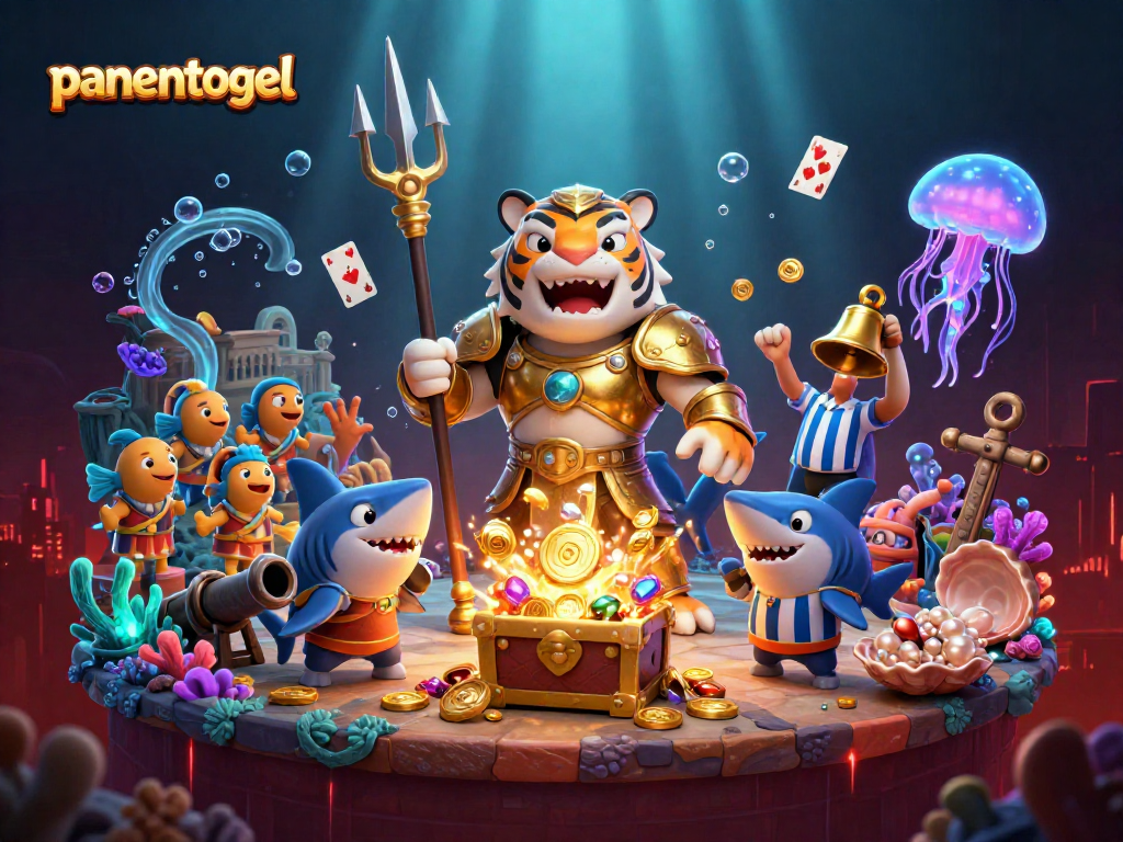 Play with panentogel in a vibrant underwater casino scene filled with treasures and excitement.