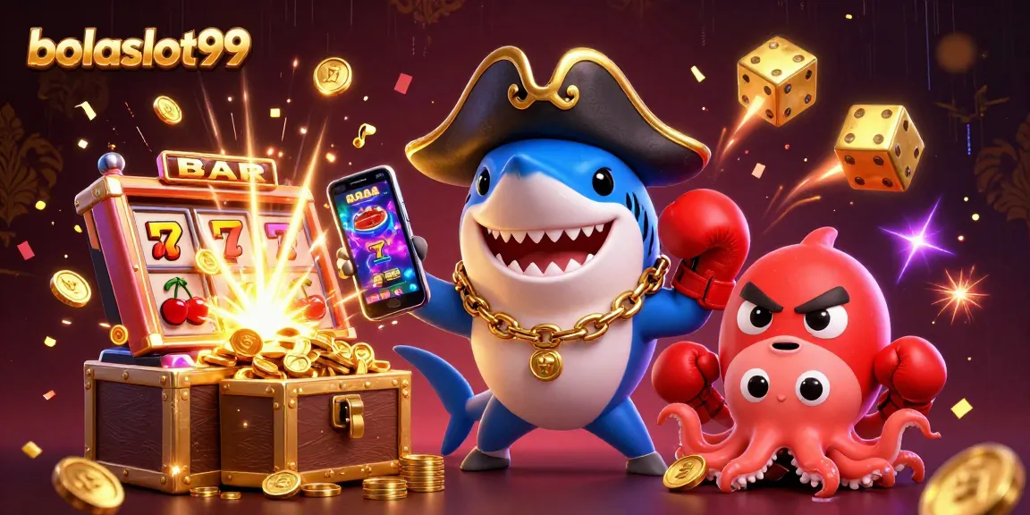 Experience the thrilling jackpots at bolaslot99 with our vibrant pirate-themed casino illustration.