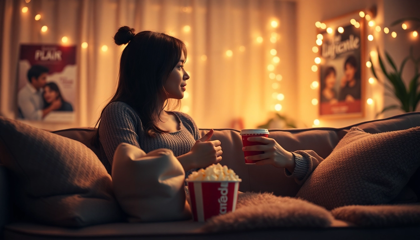 Menampilkan film semi jepang dengan suasana romantis antara dua karakter, menciptakan pengalaman menonton yang hangat.
